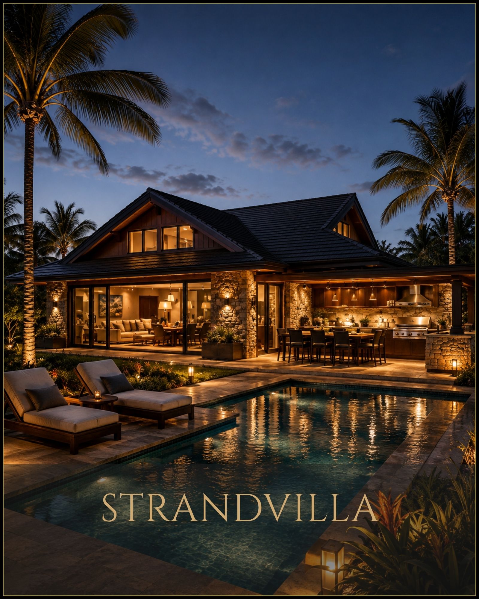 Exclusive beach villa in a tropical coastal setting